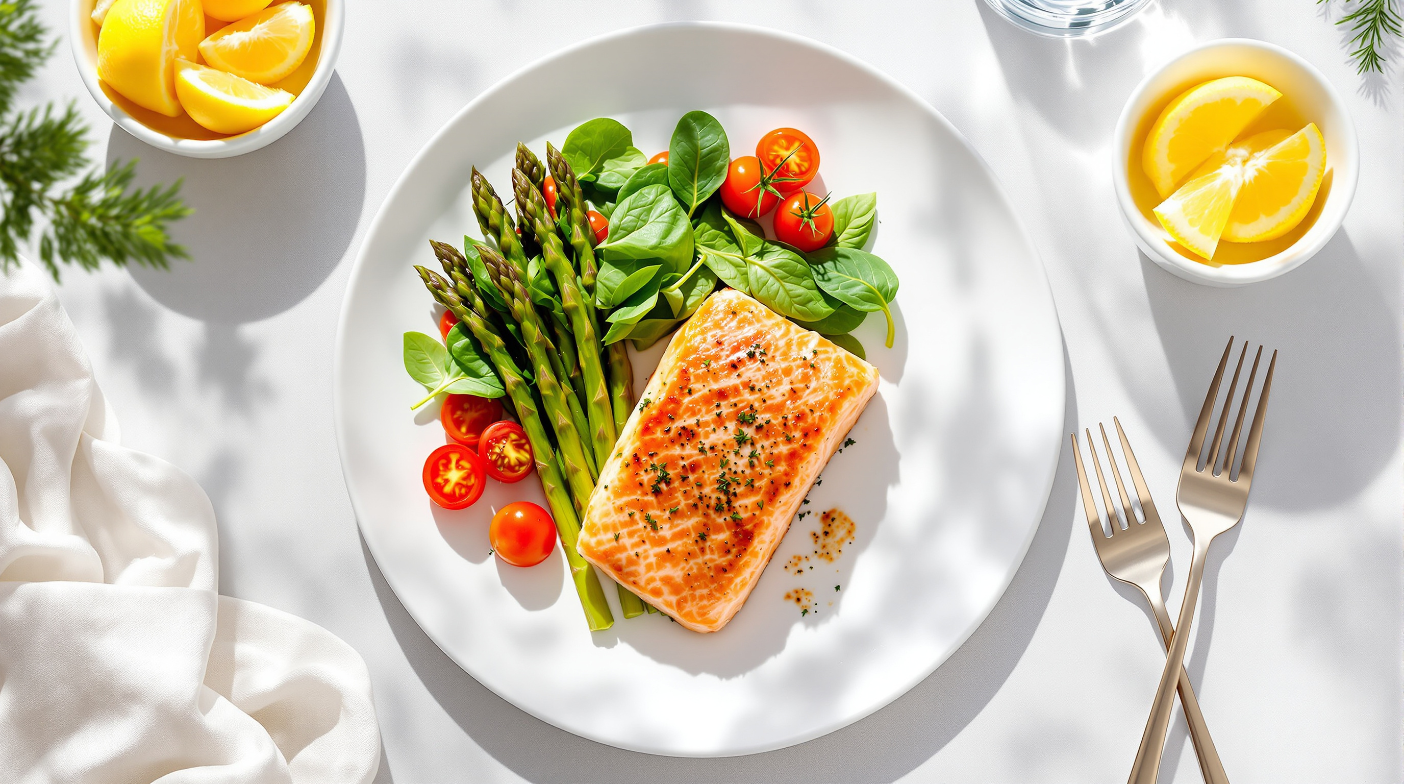 Nutritious wild salmon dinner plate